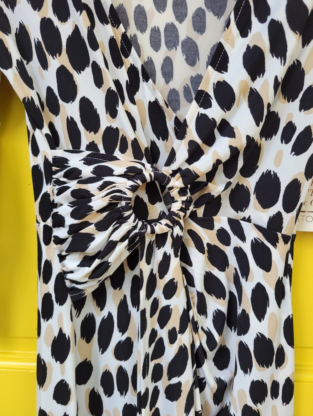 NWT Boston Proper Animal Print Maxi Dress Ring Detail Long Sleeve Beige Multi Si - Picture 8 of 13